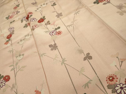 平和屋着物■訪問着　刺繍　枝花文　暈し染め　金糸　金彩　正絹　逸品　AABG1313sx