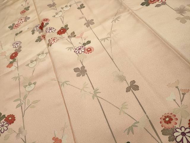 平和屋着物■訪問着　刺繍　枝花文　暈し染め　金糸　金彩　正絹　逸品　AABG1313sx