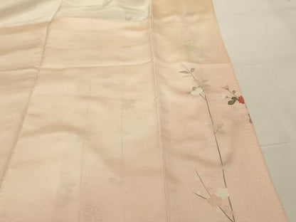 平和屋着物■訪問着　刺繍　枝花文　暈し染め　金糸　金彩　正絹　逸品　AABG1313sx