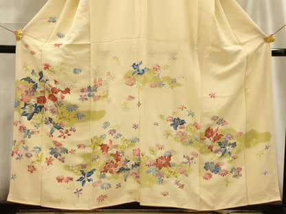 平和屋着物■訪問着　舞花文　金彩　正絹　逸品　AABG1314sx