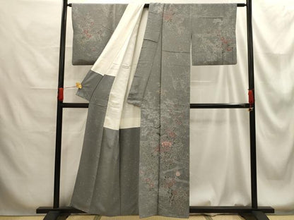 平和屋着物■訪問着　刺繍　流水花文　正絹　逸品　AABG1317sx