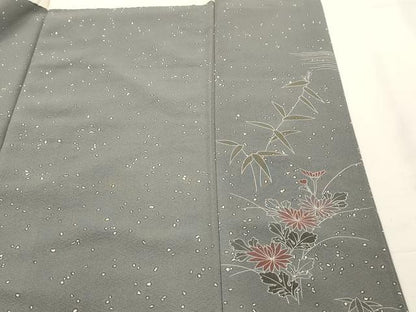 平和屋着物■訪問着　刺繍　流水花文　正絹　逸品　AABG1317sx