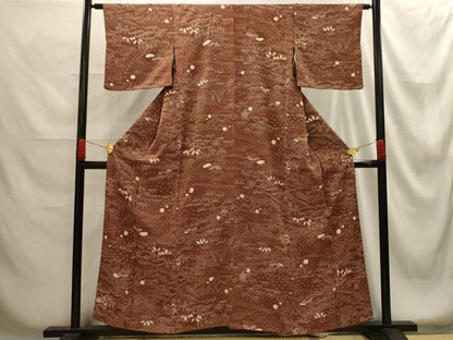 平和屋着物■上質な小紋　絞り　松竹梅風景文　正絹　逸品　AABG1318sx