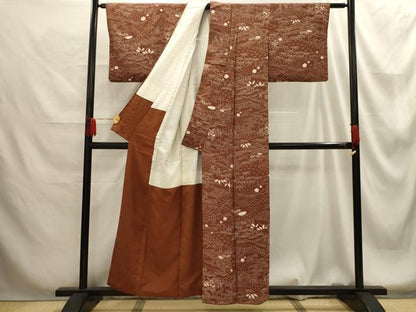 平和屋着物■上質な小紋　絞り　松竹梅風景文　正絹　逸品　AABG1318sx