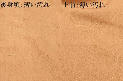 平和屋着物■上質な色無地　枝葉地紋　深支子色　正絹　逸品　AABG1321sx