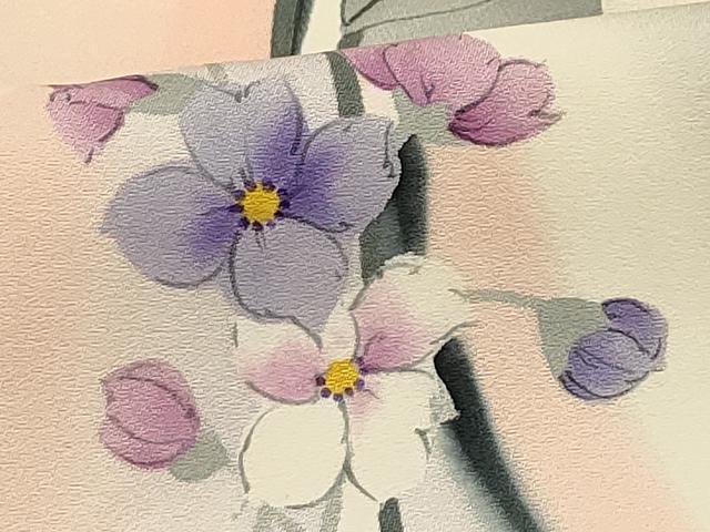 平和屋着物■訪問着　手描き　草花文　暈し染め　正絹　逸品　AABG1324sx