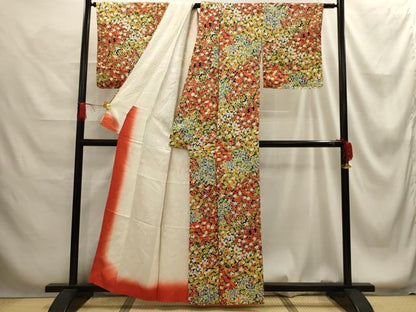 平和屋着物■上質な小紋　草花文　正絹　逸品　AABG1325sx