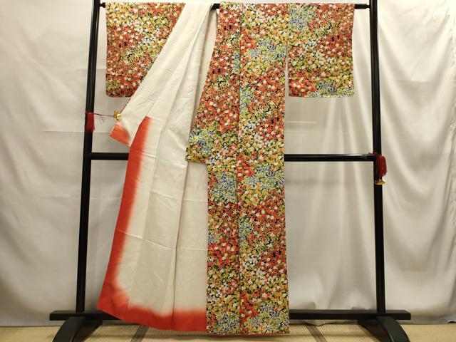 平和屋着物■上質な小紋　草花文　正絹　逸品　AABG1325sx