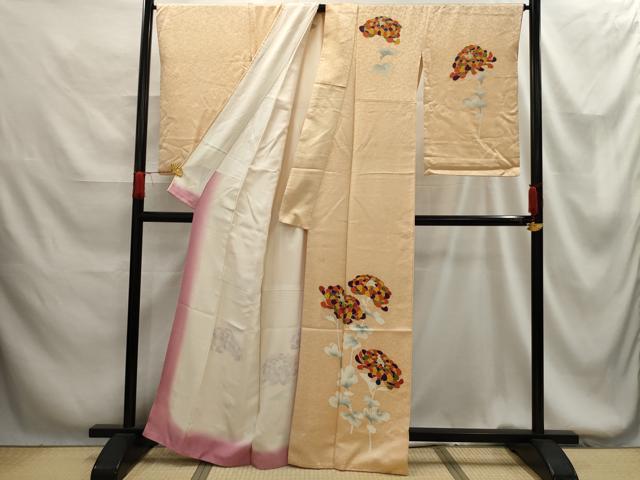 平和屋着物■上質な小紋　草花文　金彩　正絹　逸品　AABG1354sx