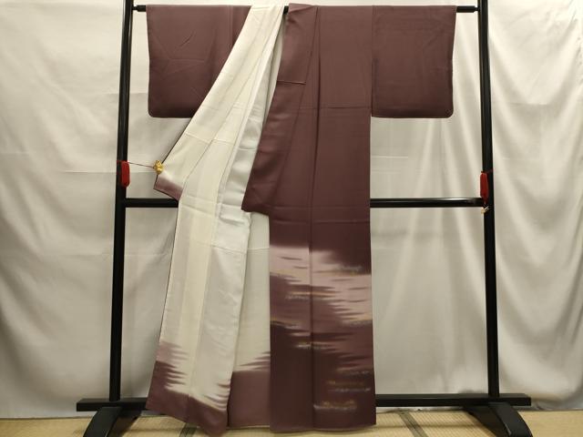 平和屋着物■色留訪問着　霞文　暈し染め　金銀彩　正絹　逸品　AABG1358sx