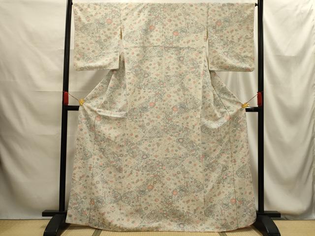 平和屋着物■上質な小紋　鳳凰花文　正絹　逸品　AABG1359sx