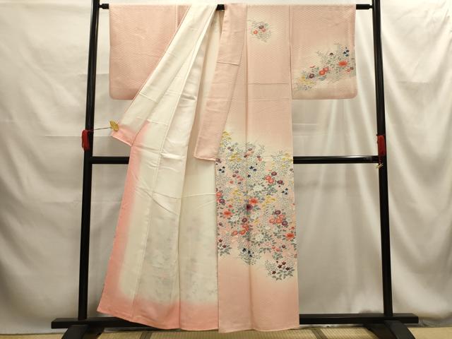 平和屋着物■訪問着　草花文　暈し染め　金彩　正絹　逸品　AABG1360sx