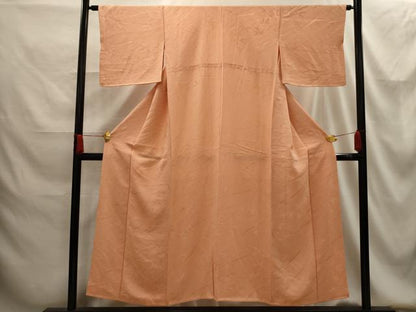 平和屋着物■上質な色無地　笹竹地紋　一斤染色　正絹　逸品　AABG1364sx