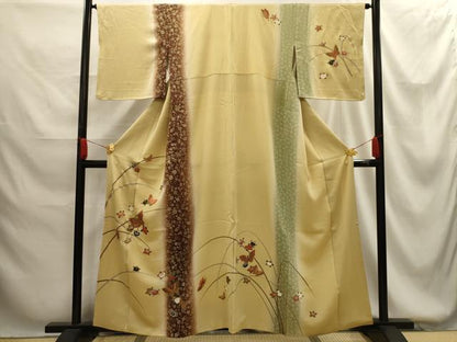 平和屋着物■訪問着 花蝶文 暈し染め 金彩 正絹 逸品 AABG1365sx