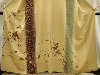 平和屋着物■訪問着 花蝶文 暈し染め 金彩 正絹 逸品 AABG1365sx