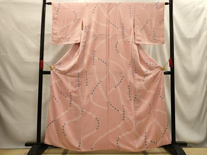 平和屋着物■上質な小紋　絞り　幾何学文　正絹　逸品　AABG1367sx