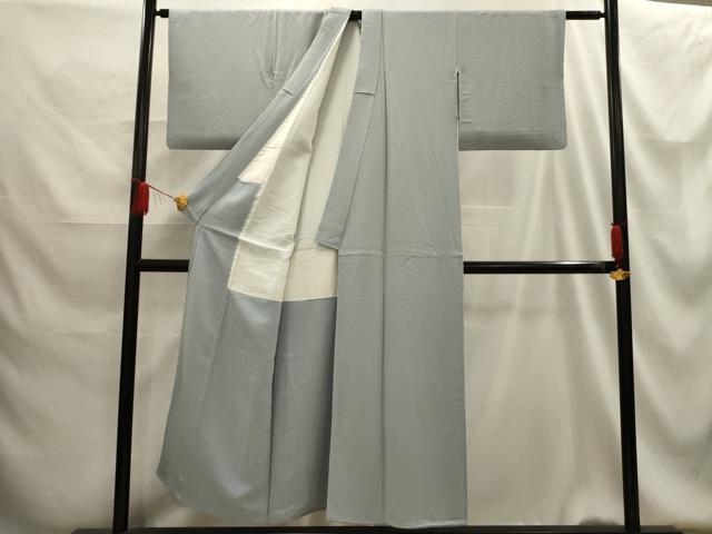 平和屋着物■上質な色無地　紋意匠　薄雲鼠色　正絹　逸品　AABG1369sx