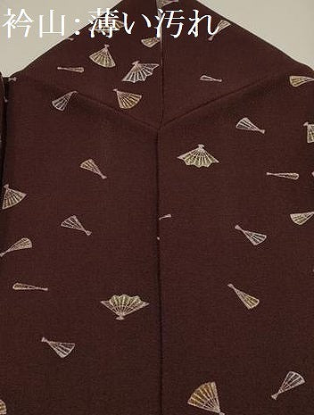 平和屋着物■上質な小紋　扇面文　鬼しぼ縮緬　正絹　逸品　AABG1371sx