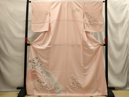平和屋着物■訪問着　飛鶴花文　暈し染め　正絹　逸品　AABG1373sx
