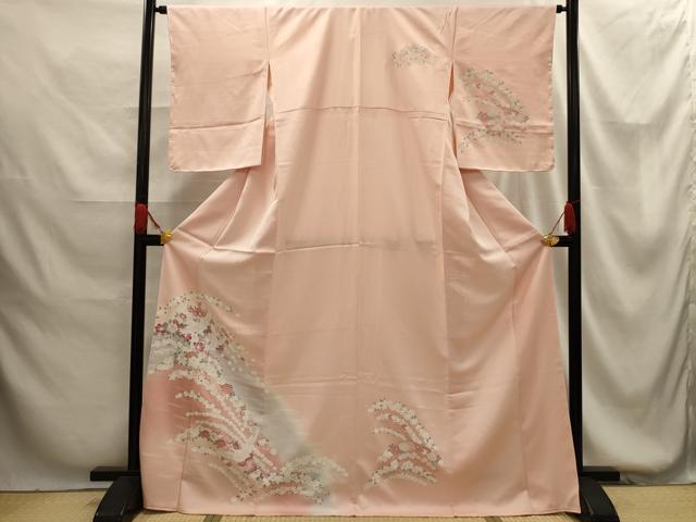 平和屋着物■訪問着　飛鶴花文　暈し染め　正絹　逸品　AABG1373sx