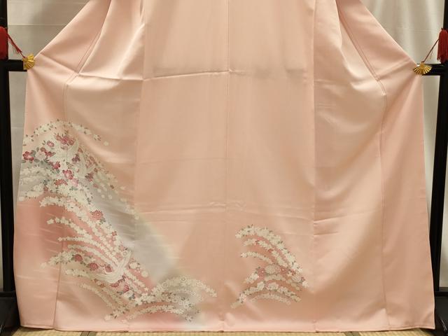 平和屋着物■訪問着　飛鶴花文　暈し染め　正絹　逸品　AABG1373sx
