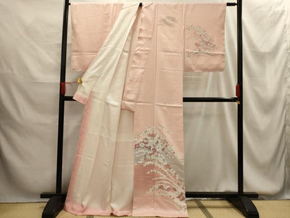 平和屋着物■訪問着　飛鶴花文　暈し染め　正絹　逸品　AABG1373sx