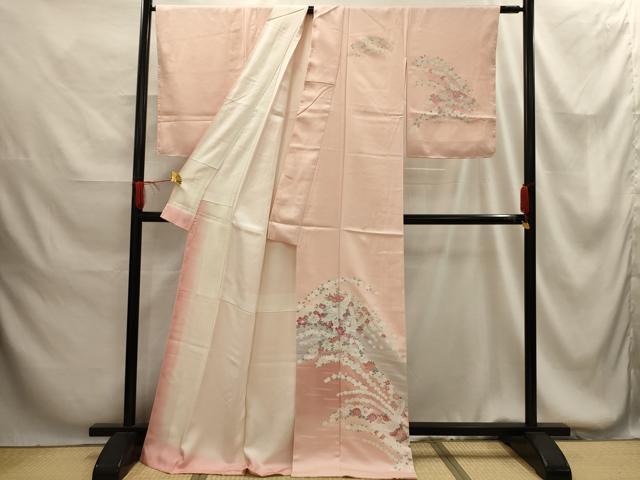 平和屋着物■訪問着　飛鶴花文　暈し染め　正絹　逸品　AABG1373sx