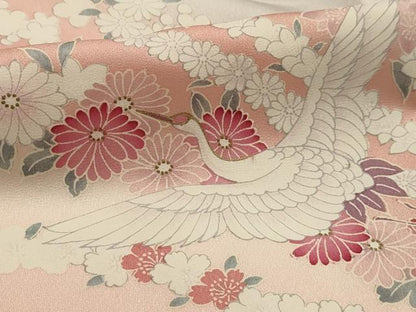 平和屋着物■訪問着　飛鶴花文　暈し染め　正絹　逸品　AABG1373sx