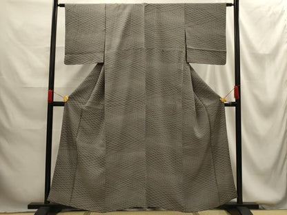 平和屋着物■上質な小紋 菱文 正絹 逸品 AABG1374sx