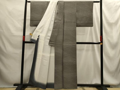 平和屋着物■上質な小紋 菱文 正絹 逸品 AABG1374sx