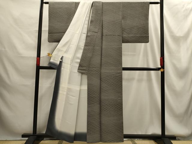 平和屋着物■上質な小紋 菱文 正絹 逸品 AABG1374sx