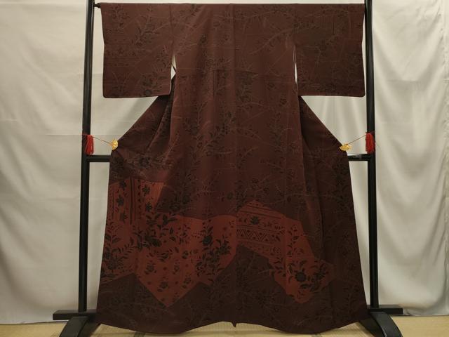平和屋着物■訪問着 更紗花文 正絹 逸品 AABG1384sx