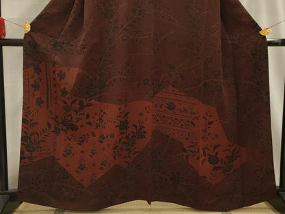 平和屋着物■訪問着 更紗花文 正絹 逸品 AABG1384sx