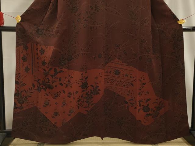 平和屋着物■訪問着 更紗花文 正絹 逸品 AABG1384sx