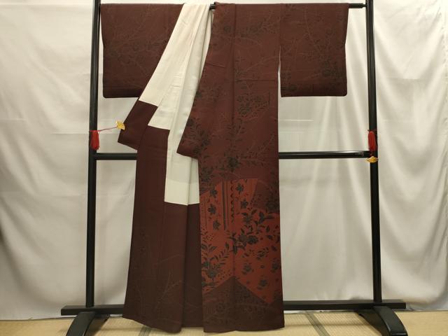 平和屋着物■訪問着 更紗花文 正絹 逸品 AABG1384sx