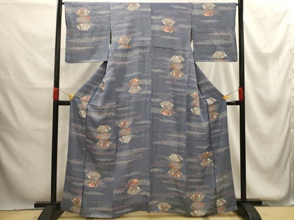 平和屋着物■上質な小紋　地紙重ね花文　金彩　正絹　逸品　AABG1385sx