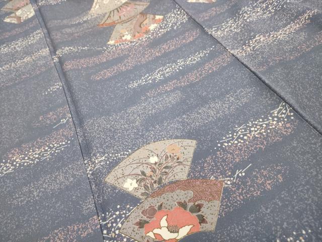 平和屋着物■上質な小紋　地紙重ね花文　金彩　正絹　逸品　AABG1385sx