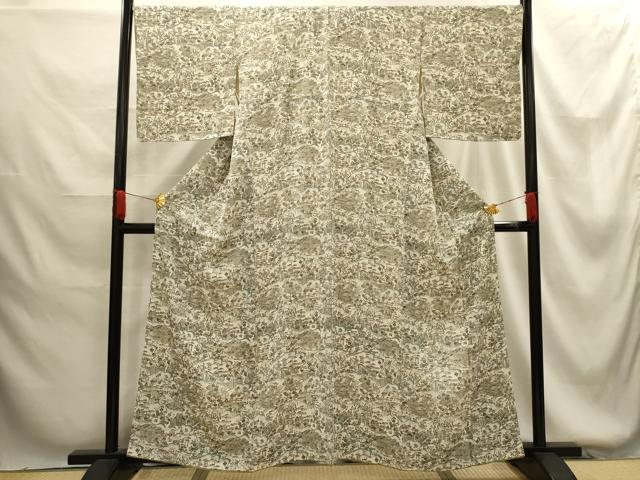 平和屋着物■上質な小紋 松竹梅風景文 正絹 逸品 AABG1388sx