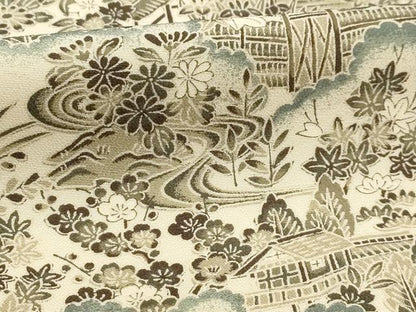 平和屋着物■上質な小紋 松竹梅風景文 正絹 逸品 AABG1388sx