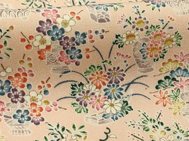 平和屋着物■上質な小紋 飾花文 正絹 逸品 AABG1391sx