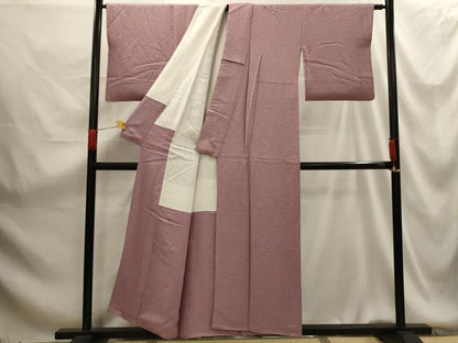 平和屋着物■上質な色無地 舞花地紋 梅鼠色 正絹 逸品 AABG1394sx