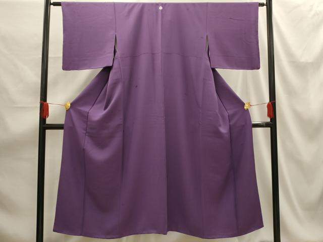 平和屋着物■上質な色無地 花菱地紋 江戸紫色 正絹 逸品 AABG1397sx