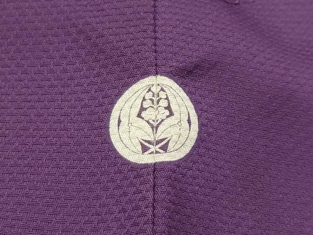 平和屋着物■上質な色無地 花菱地紋 江戸紫色 正絹 逸品 AABG1397sx