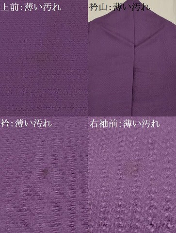 平和屋着物■上質な色無地 花菱地紋 江戸紫色 正絹 逸品 AABG1397sx