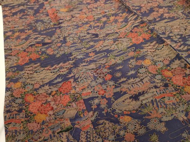 平和屋着物■上質な小紋 松竹梅風景文 正絹 逸品 AABG1402sx