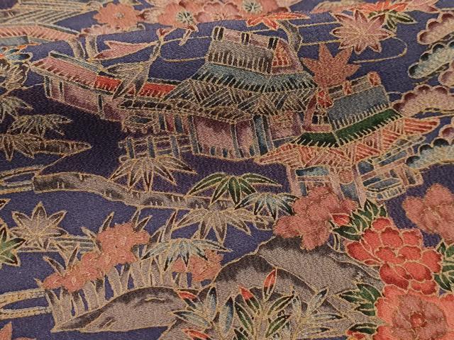 平和屋着物■上質な小紋 松竹梅風景文 正絹 逸品 AABG1402sx