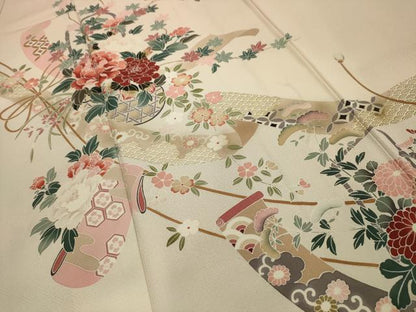 平和屋着物■訪問着 花籠文 暈し染め 金彩 正絹 逸品 AABG1403sx