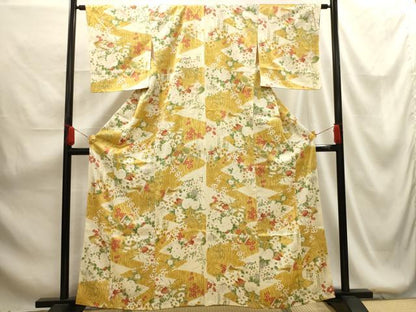 平和屋着物■上質な小紋 花冊子文 金彩 正絹 逸品 AABG1406sx