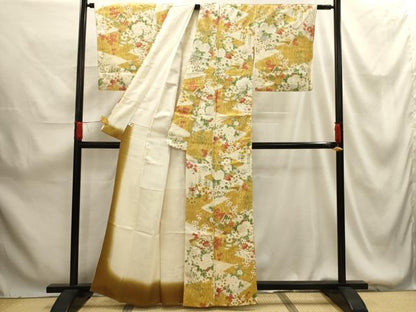 平和屋着物■上質な小紋 花冊子文 金彩 正絹 逸品 AABG1406sx