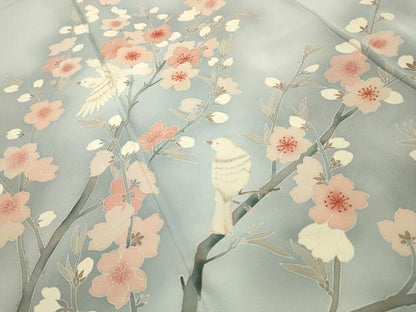 平和屋着物■訪問着 花鳥文 暈し染め 正絹 逸品 AABG1412sx